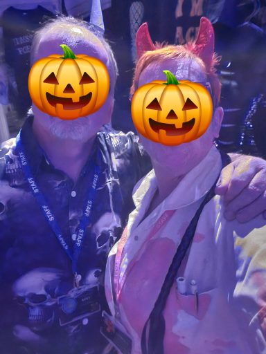 Scarlett and Grey at Halloween